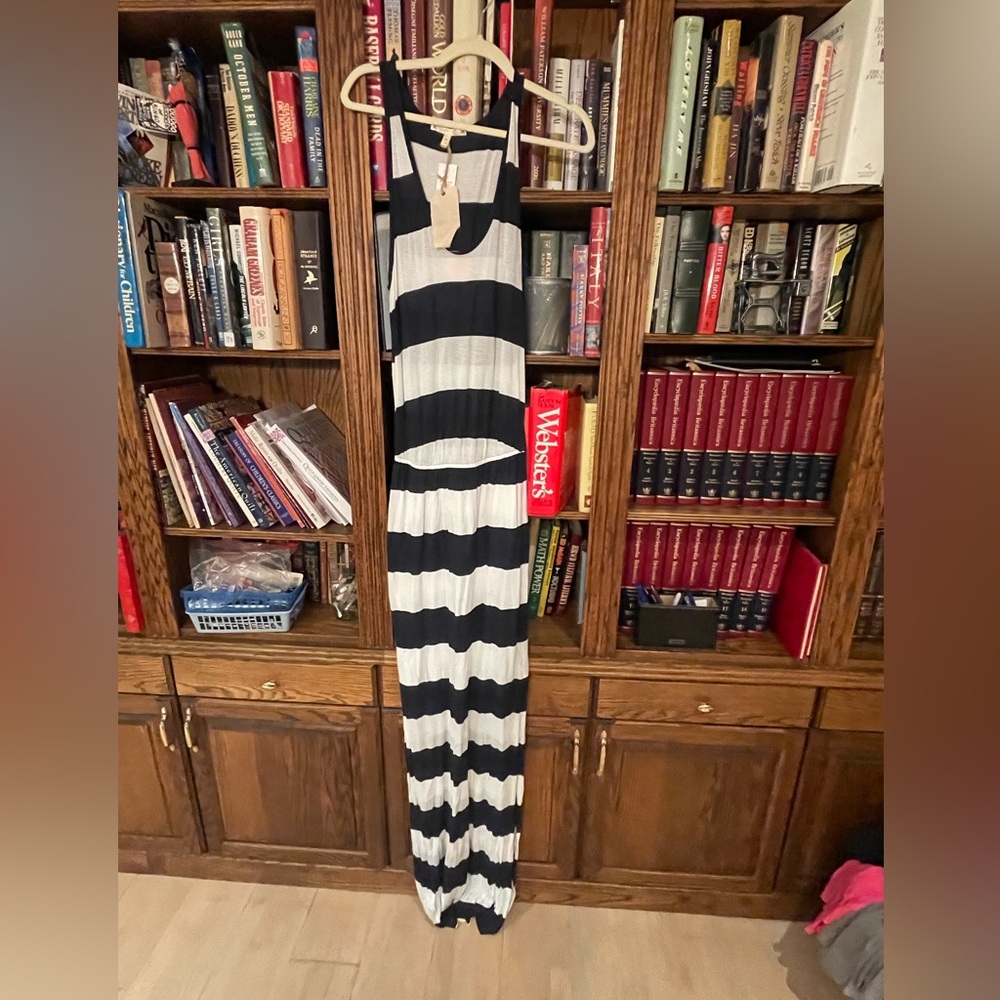 Soft Joie Blue and White Striped Maxi Dress